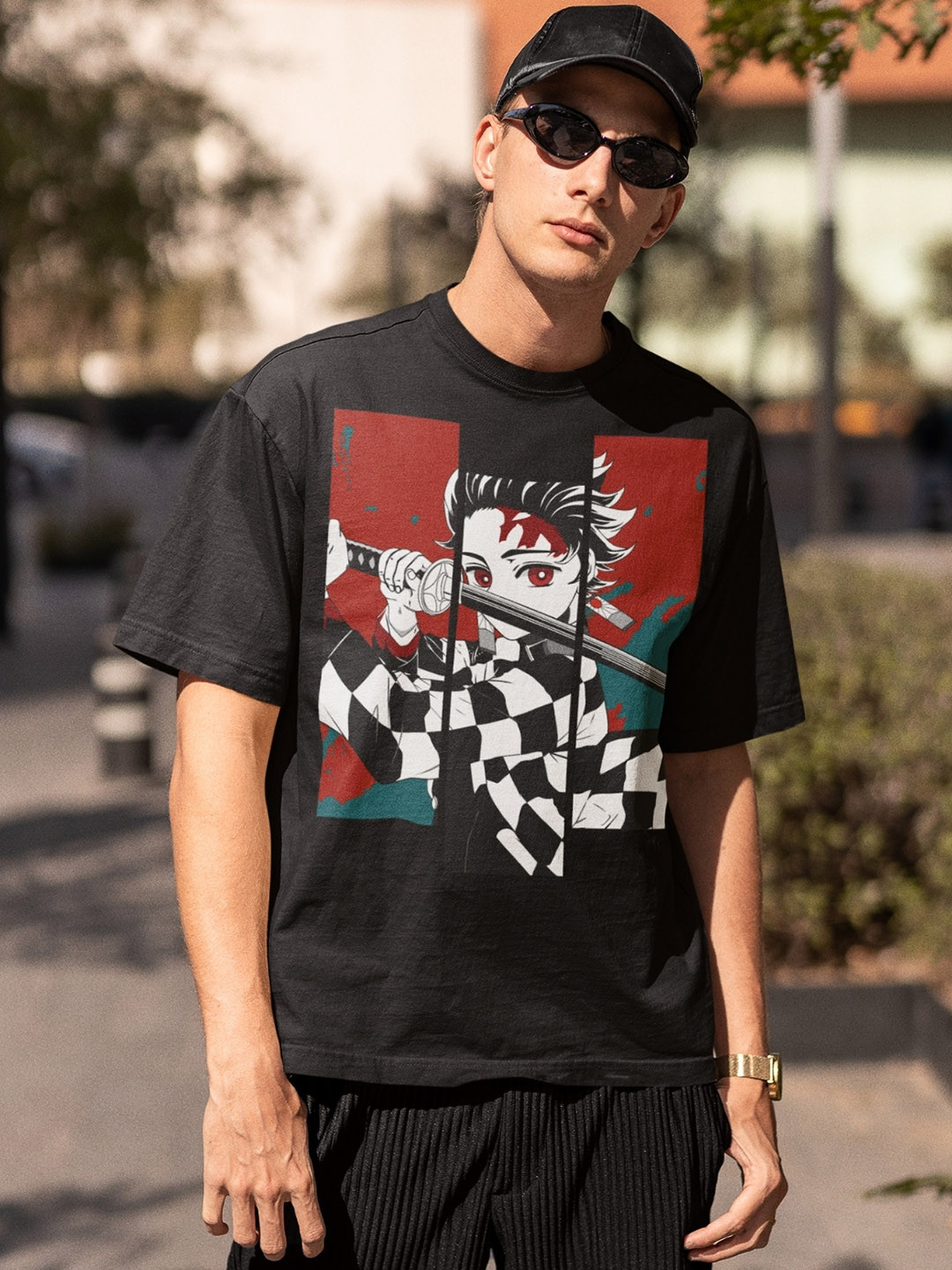 

CAPTCHA Graphic Printed Cotton Applique T-shirt, Black