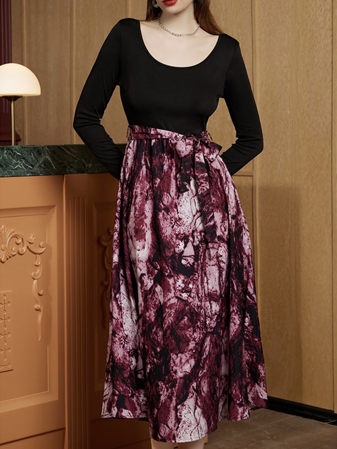 

StyleCast Fit and Flare Midi Dress, Maroon