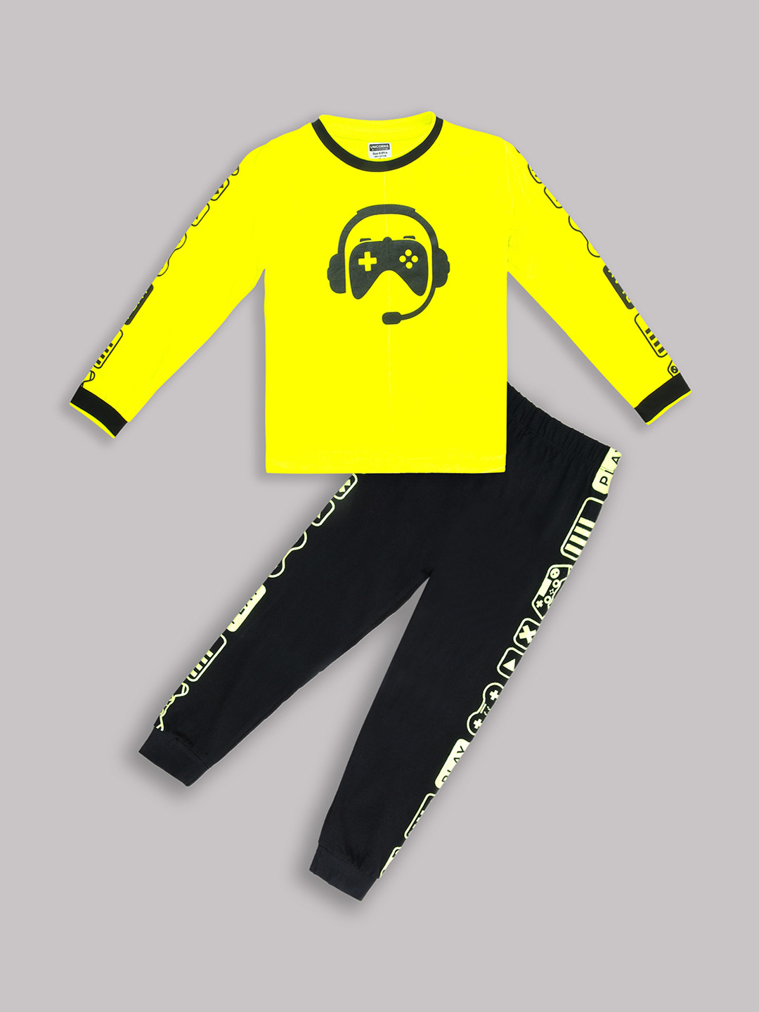 

BAESD Kids Printed Pure Cotton Night Suits, Yellow