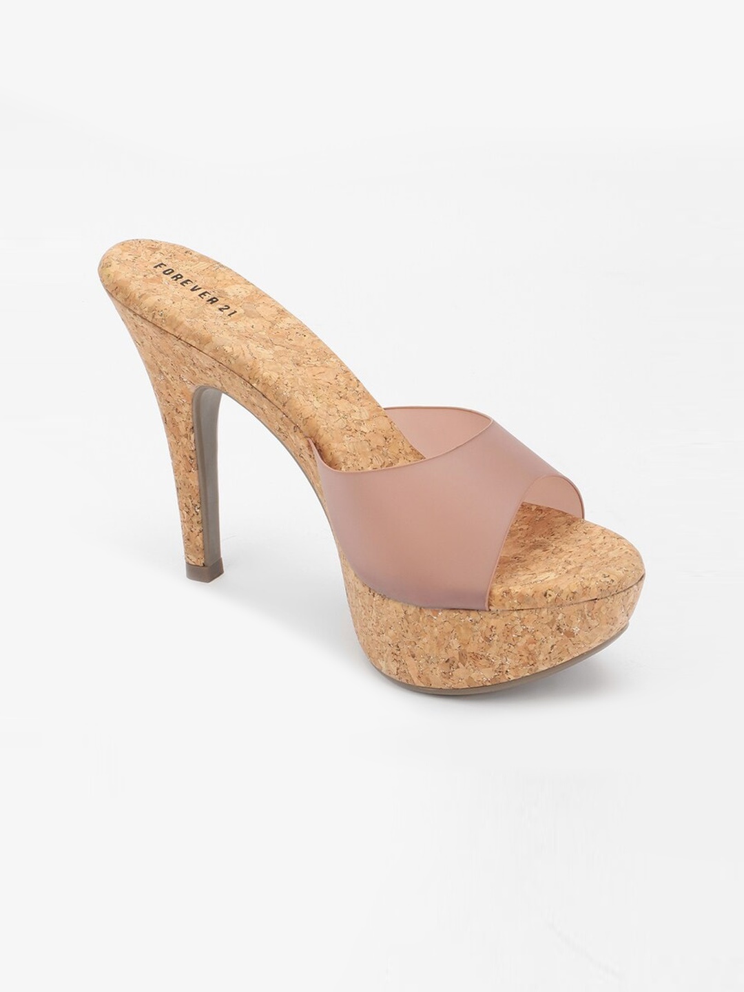 

FOREVER 21 Open Toe Platform Heels, Pink