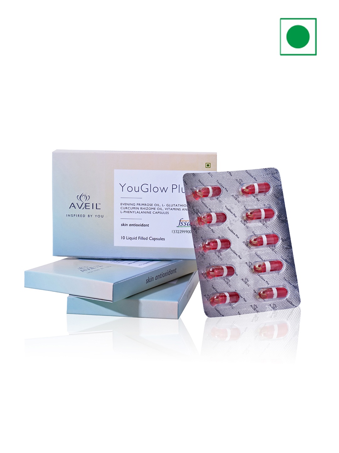 

AVEIL You Glow Plus for Skin Antioxidant - 30 Liquid Capsules, White