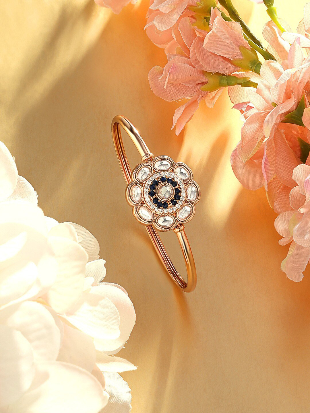 

AMI Women Rose Gold-Plated Cubic Zirconia-Studded Charm Bracelet