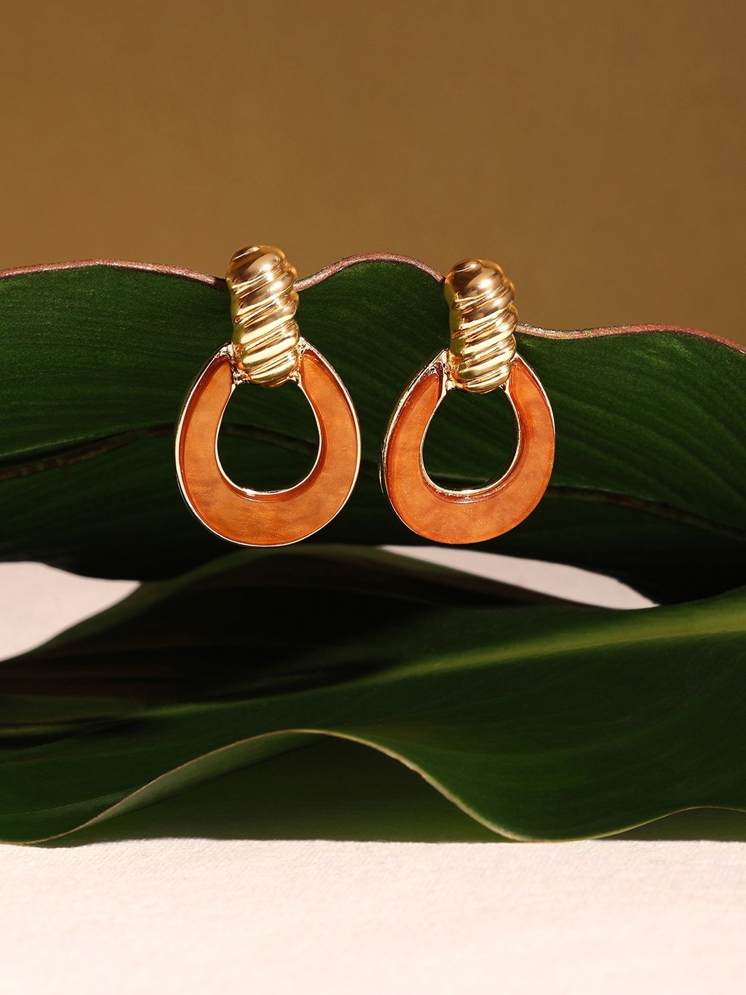 

AMI Gold Plated Contemporary Drop Earrings