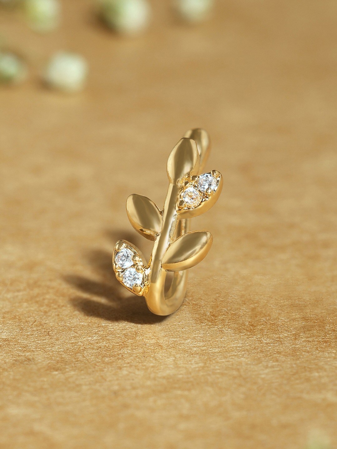 

AMI Gold-Plated Cubic Zirconia-Studded Nosepin