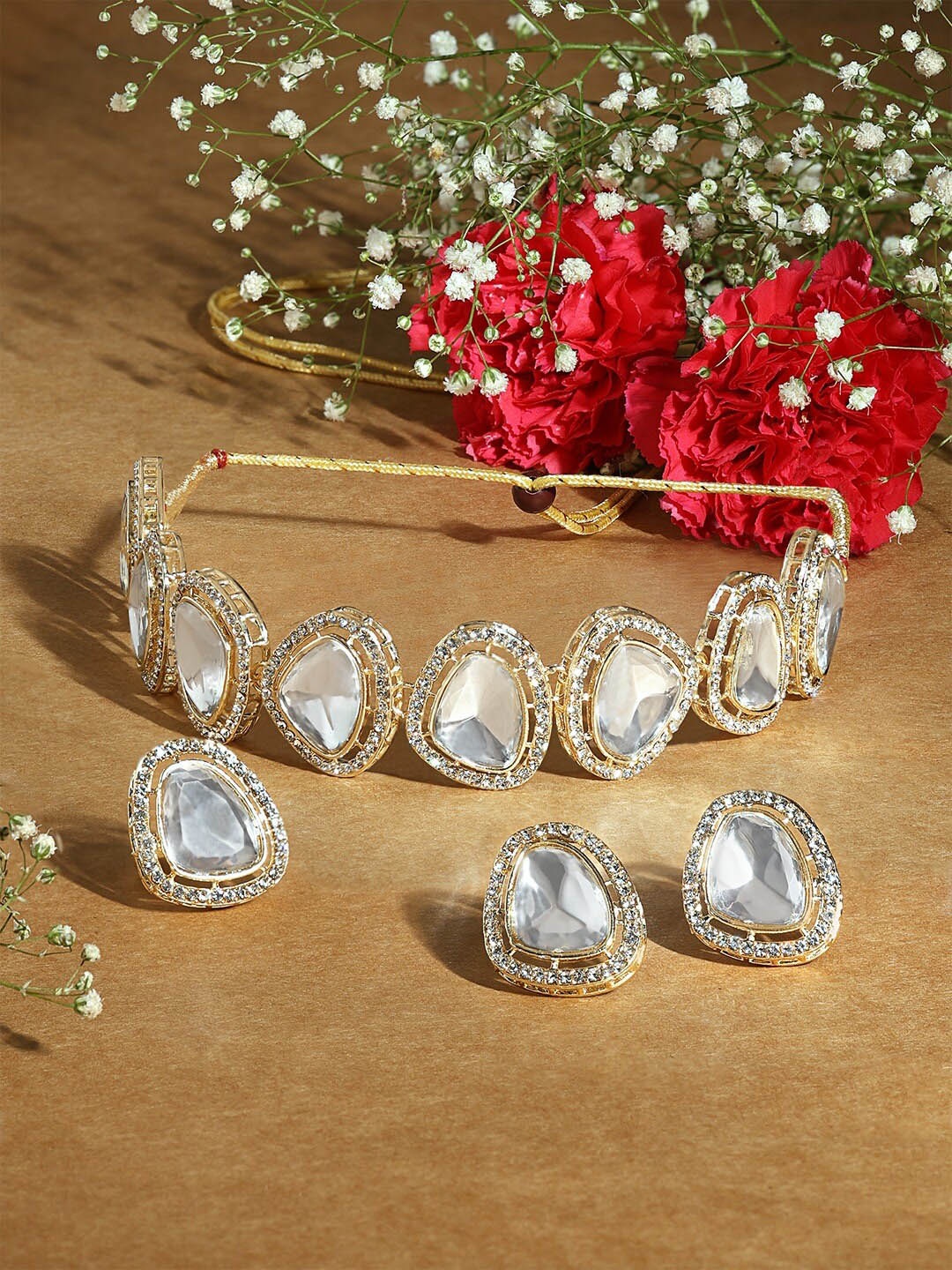 

AMI Gold-Plated Austrian Diamonds-Studded Jewellery Set