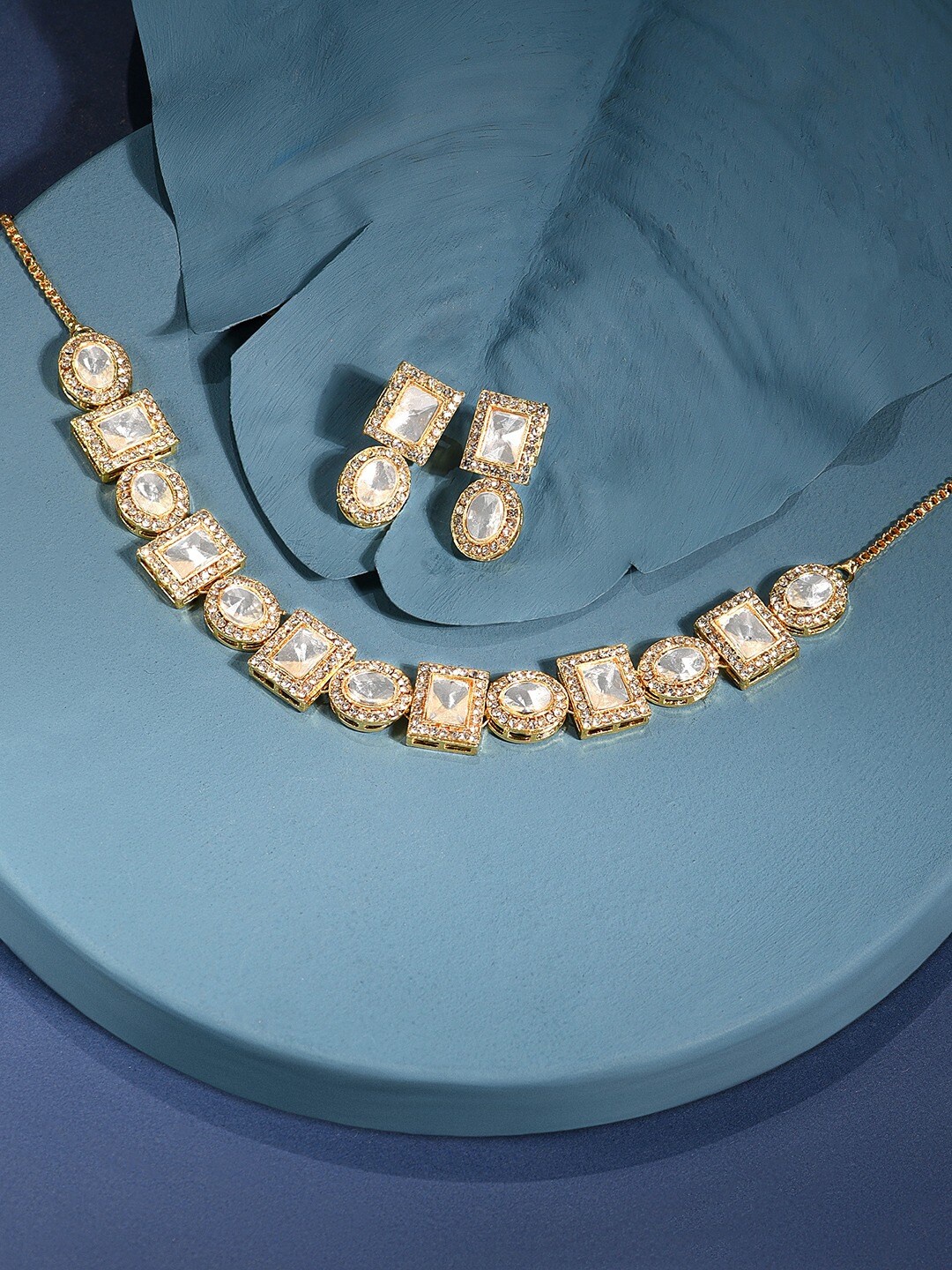 

AMI Gold Plated Stone-Studded Jewellery Set