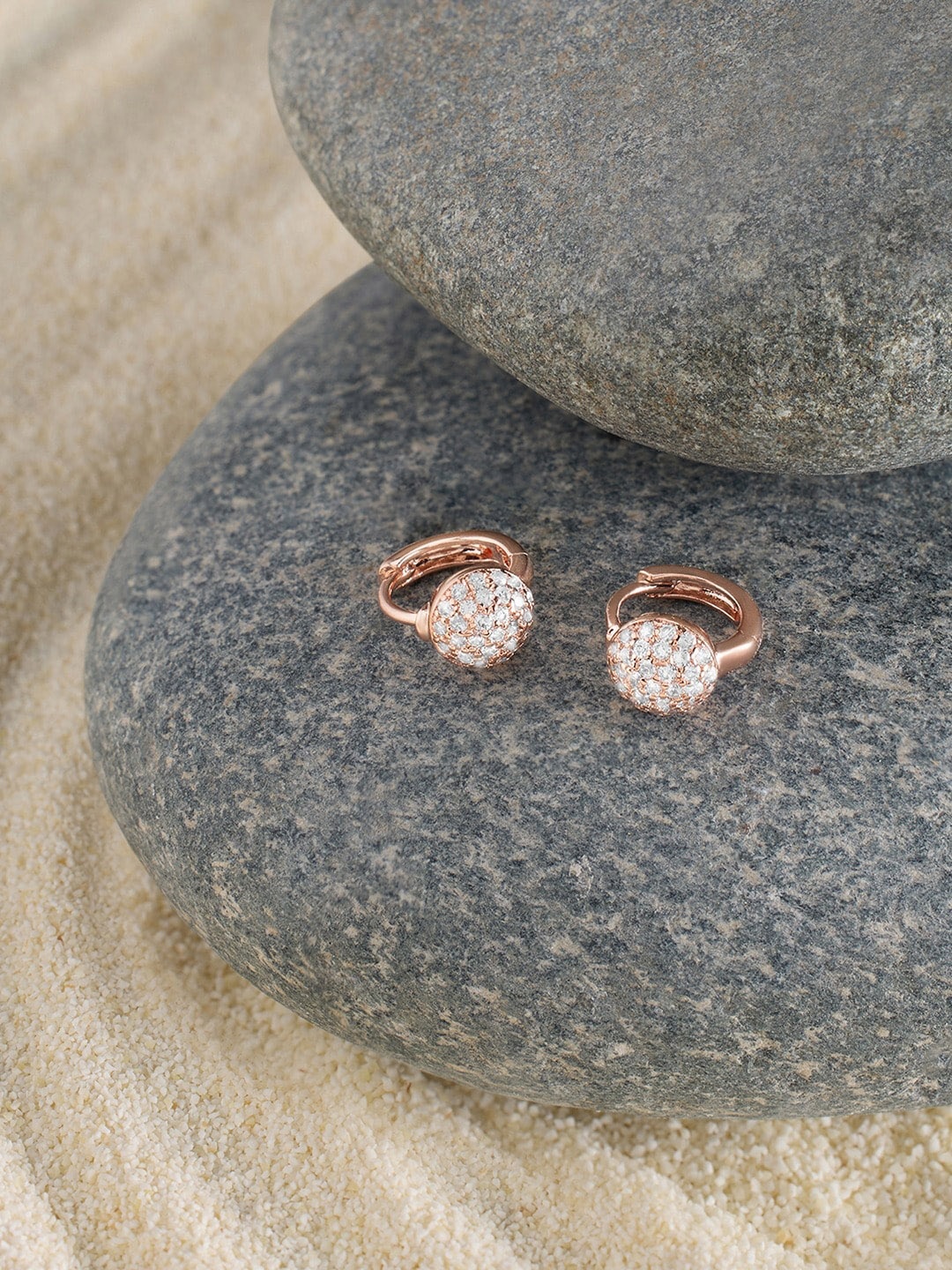 

AMI Rose Gold-Plated Contemporary Studs Earrings