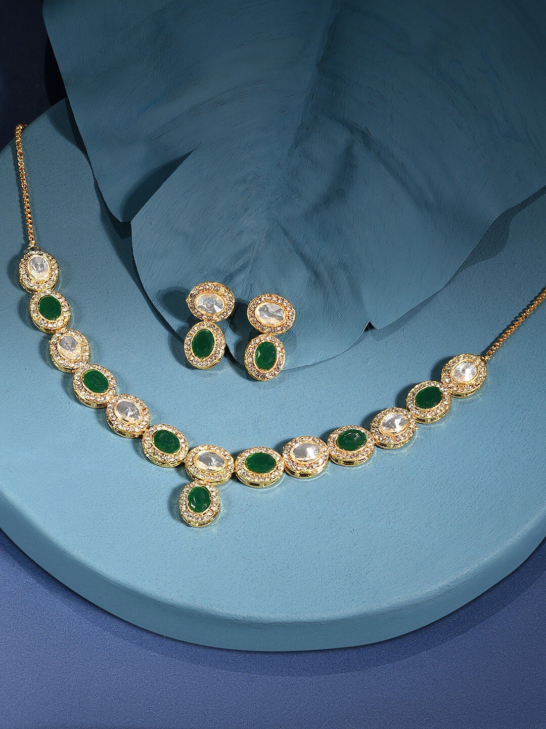 

AMI Gold-Plated Stone-Studded Jewellery Set