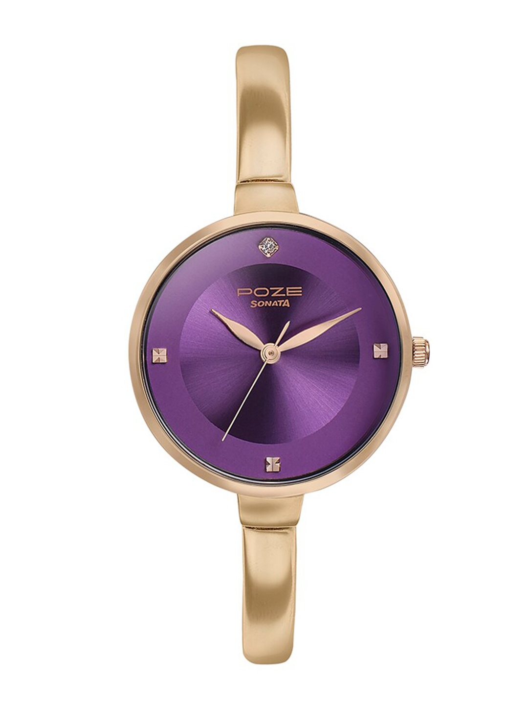 

Sonata Poze Women Brass Embellished Dial & Bracelet Style Straps Analogue Watch SP80013WM01, Rose gold
