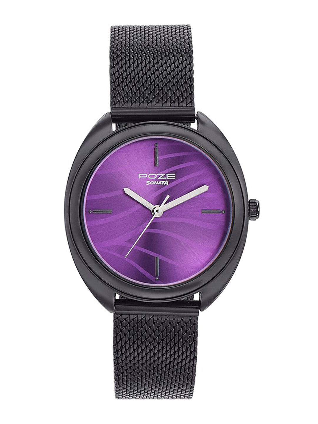 

Sonata Poze Women Embellished Wrap Around Straps Analogue Watch SP80016NM01, Black