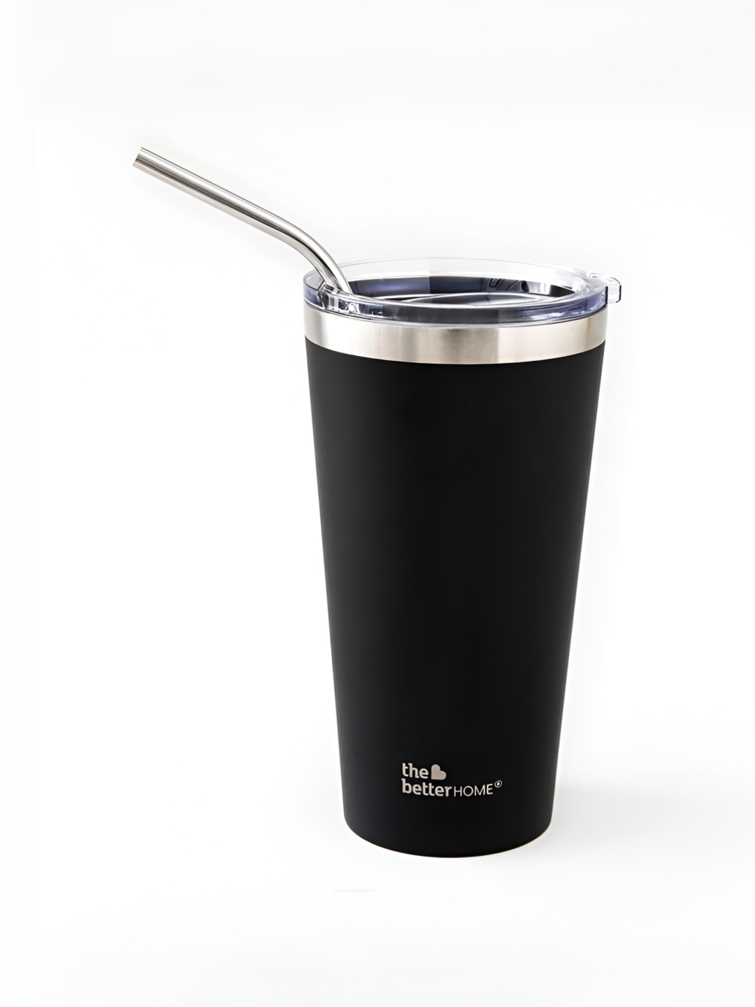 

The Better Home Black Stainless Steel Tumbler with Straw & Lid 450ml