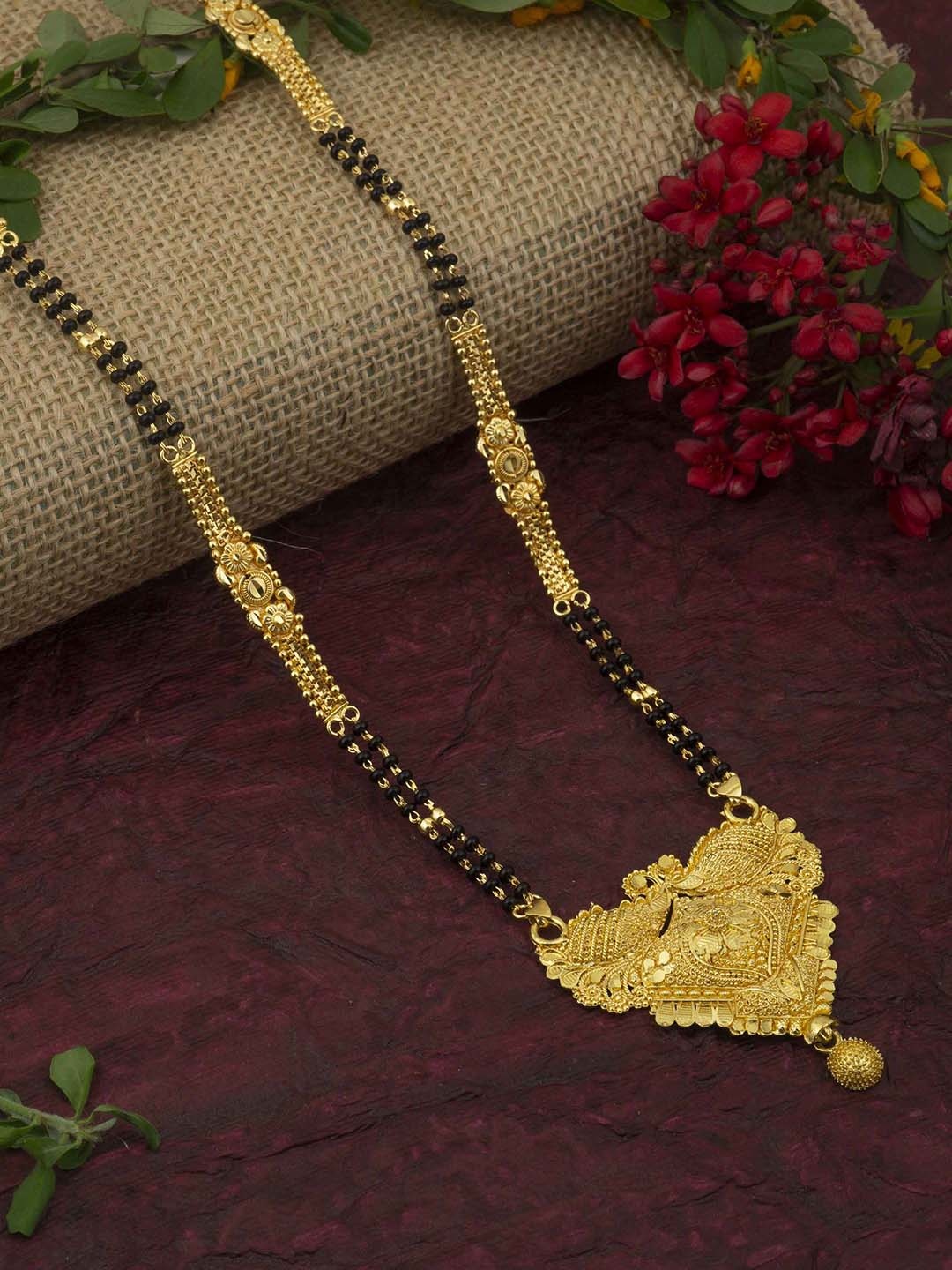 

Ramdev Art Fashion Jwellery Gold-Plated Artificial Stones and Beads Mangalsutra