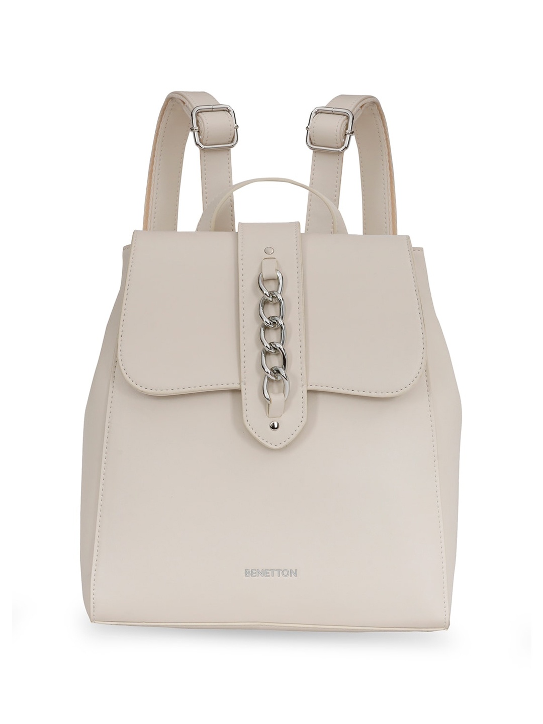 

United Colors of Benetton Non-Padded Shoulder Backpack, White