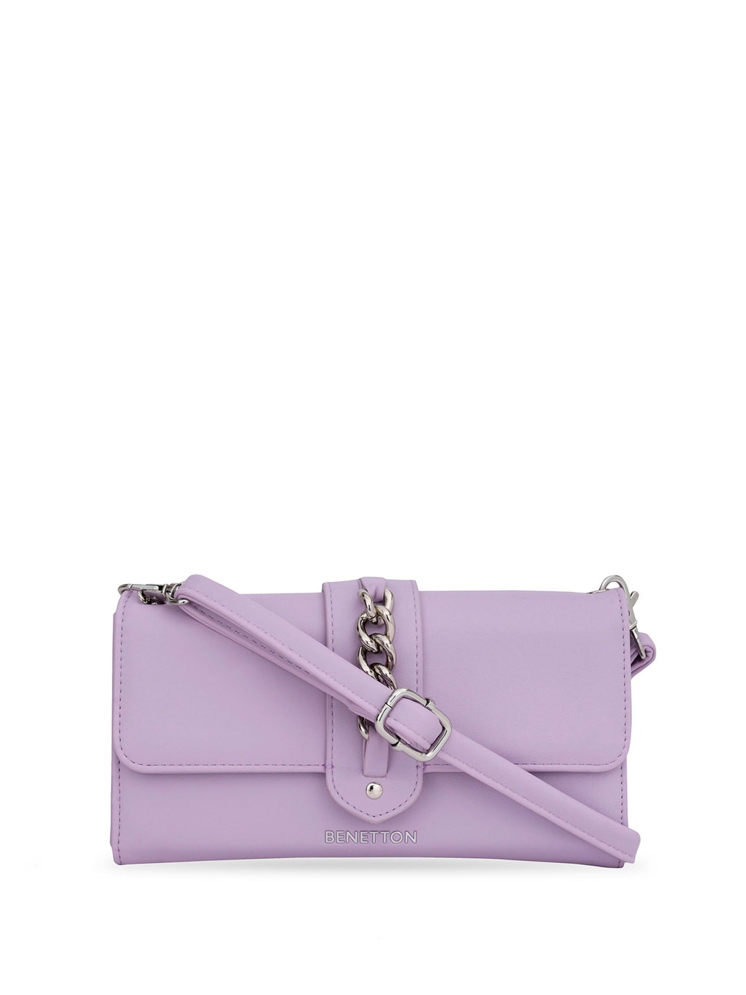 

United Colors of Benetton PU Swagger Sling Bag, Lavender