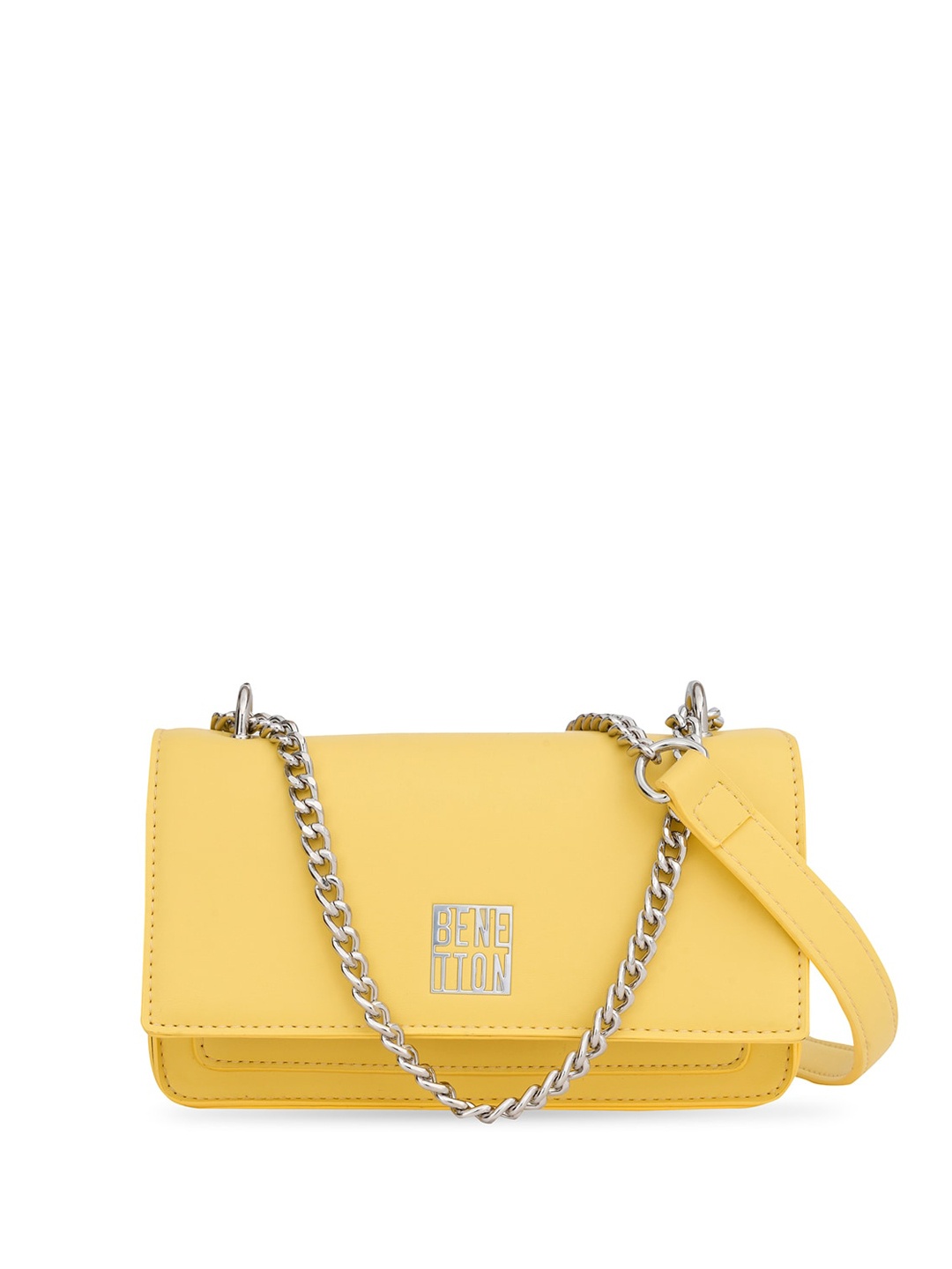 

United Colors of Benetton PU Structured Sling Bag, Yellow
