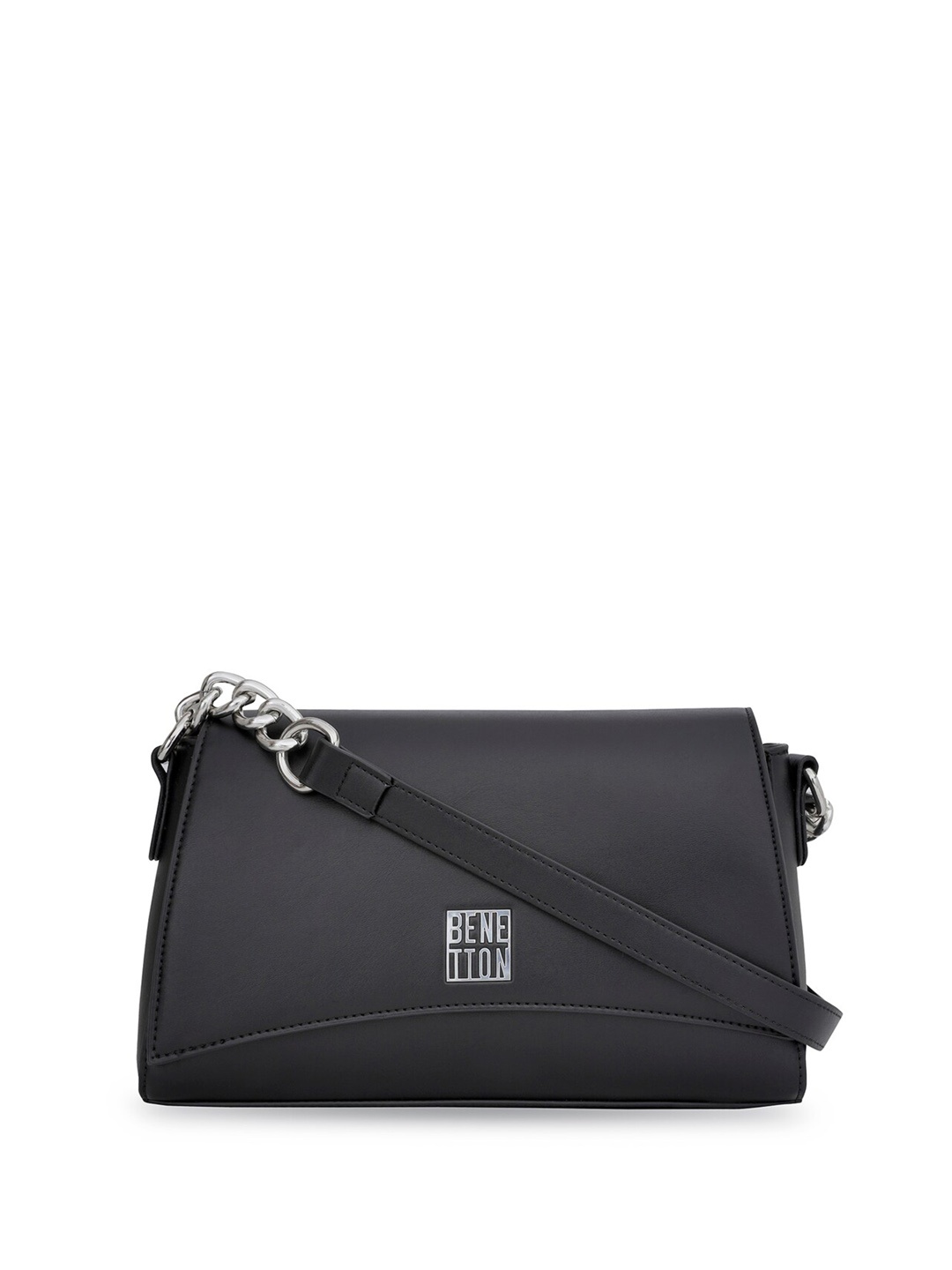 

United Colors of Benetton PU Swagger Sling Bag, Black