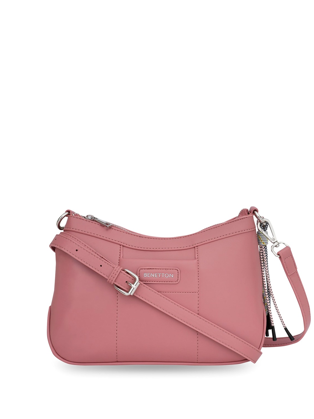 

United Colors of Benetton PU Structured Sling Bag, Pink