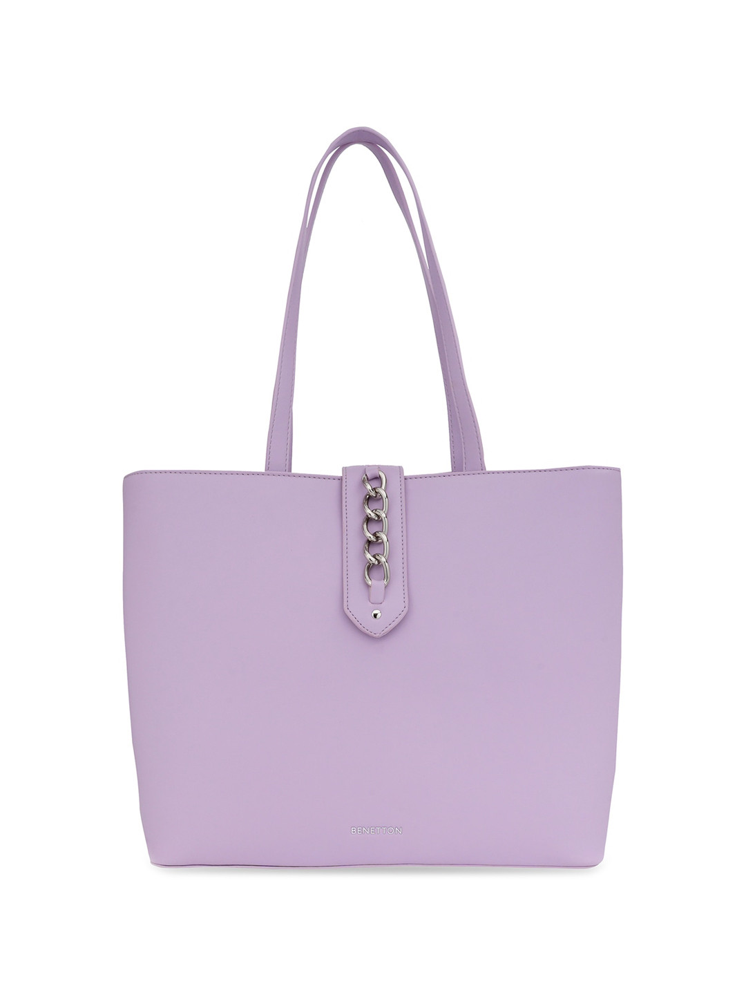 

United Colors of Benetton PU Oversized Structured Tote Bag, Lavender