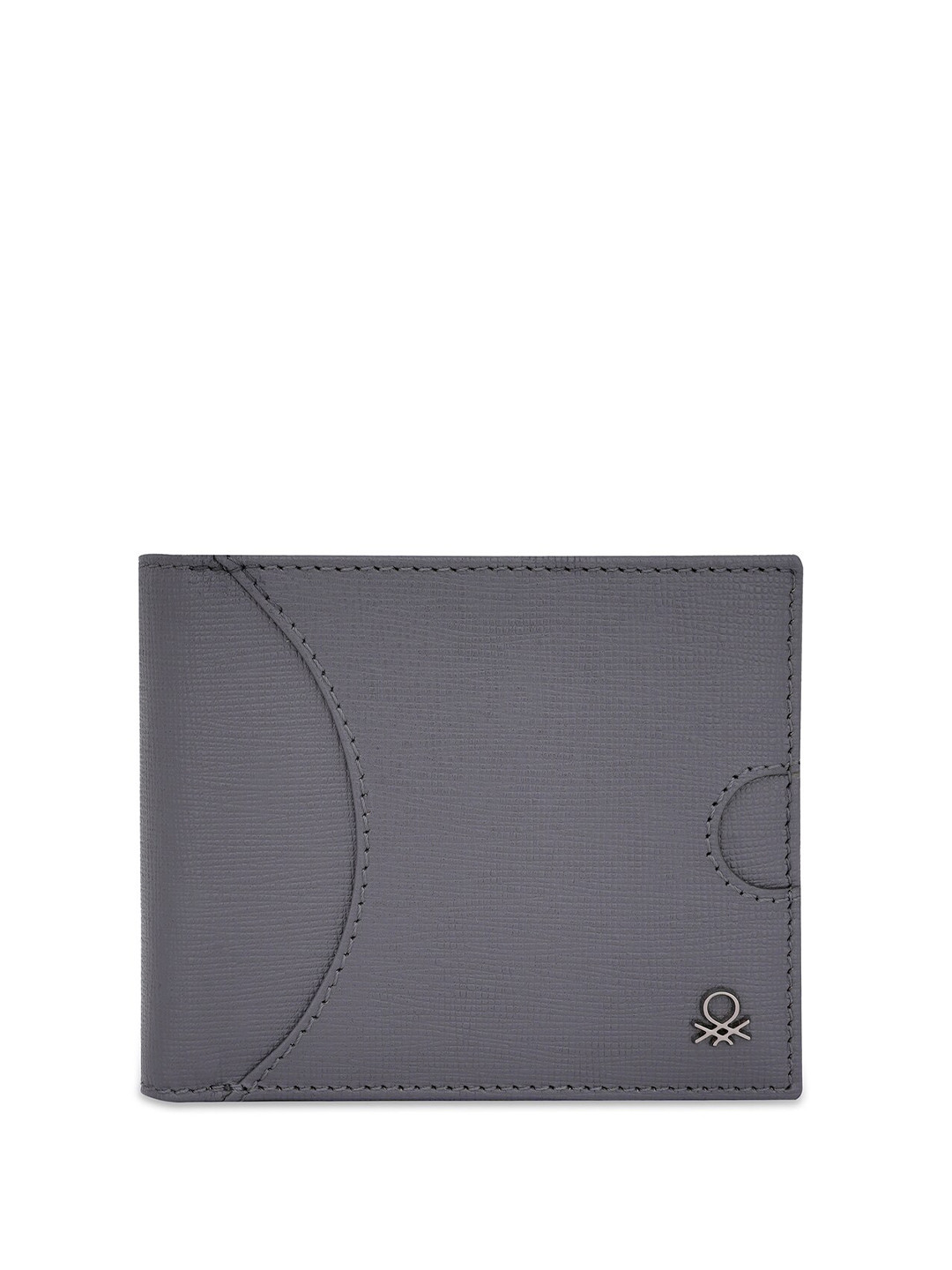 

United Colors of Benetton Men Aracel Leather Two Fold Wallet, Grey