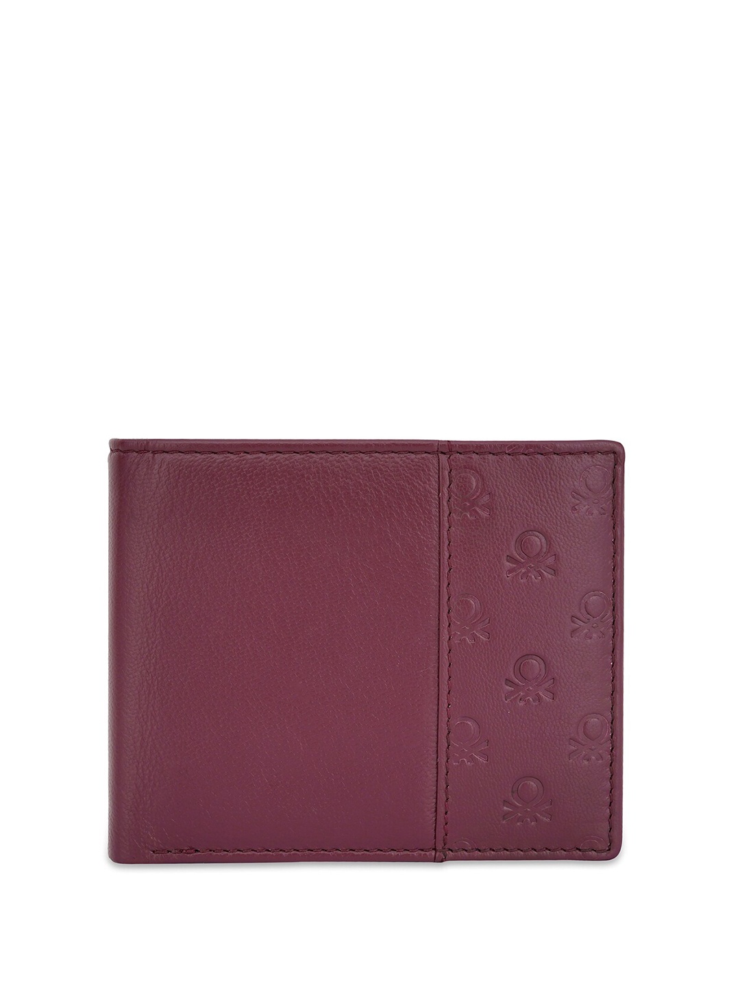 

United Colors of Benetton Men Leather Two Fold Wallet, Maroon