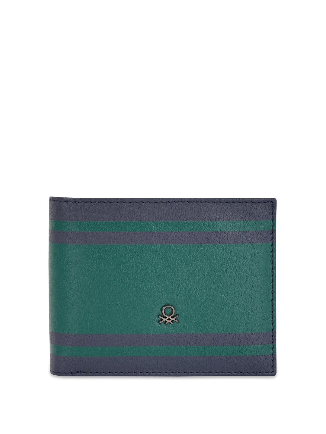 

United Colors of Benetton Men Leather Two Fold Wallet, Navy blue