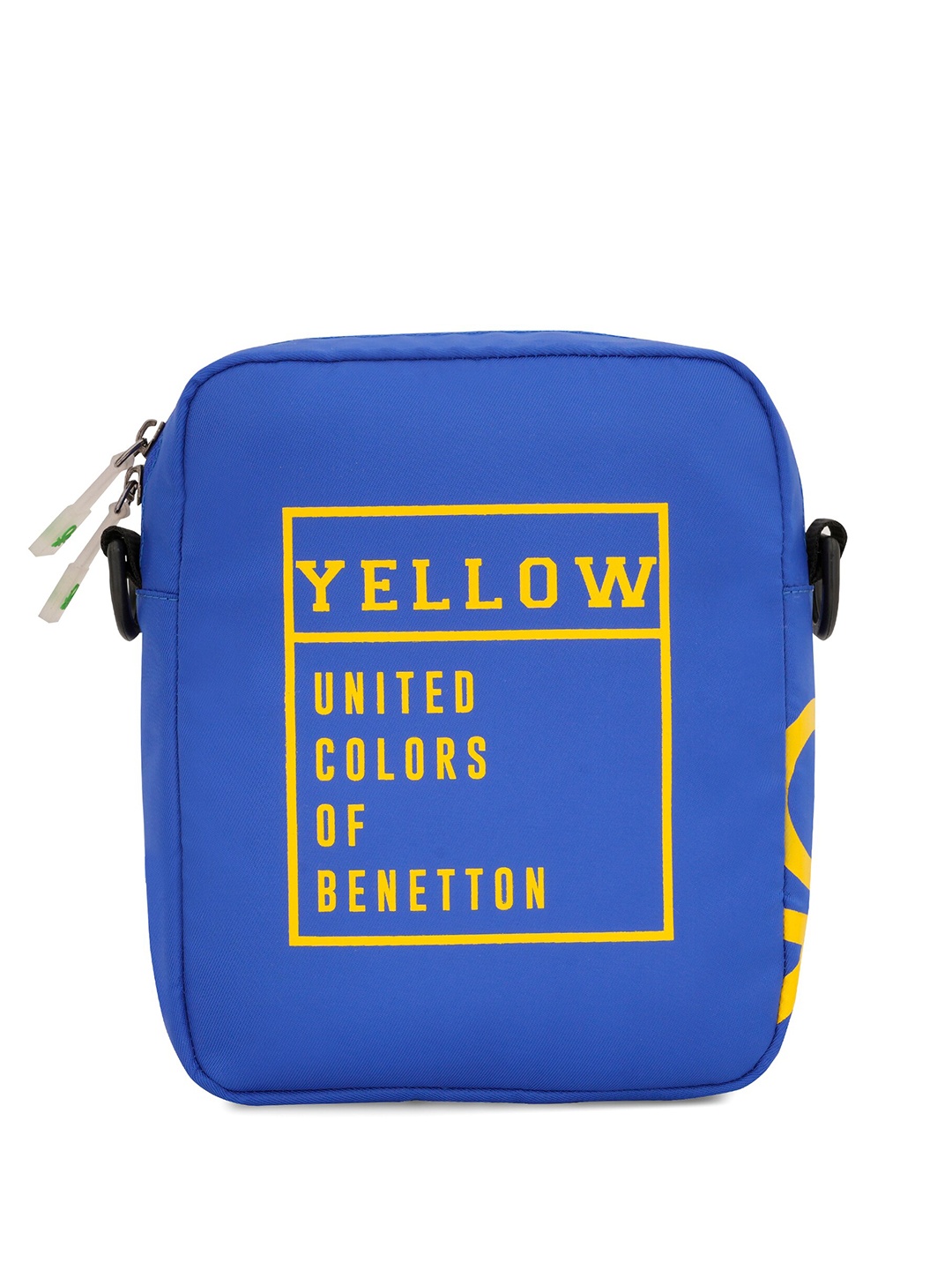 

United Colors of Benetton Unisex Typography Printed Messenger Bag, Blue