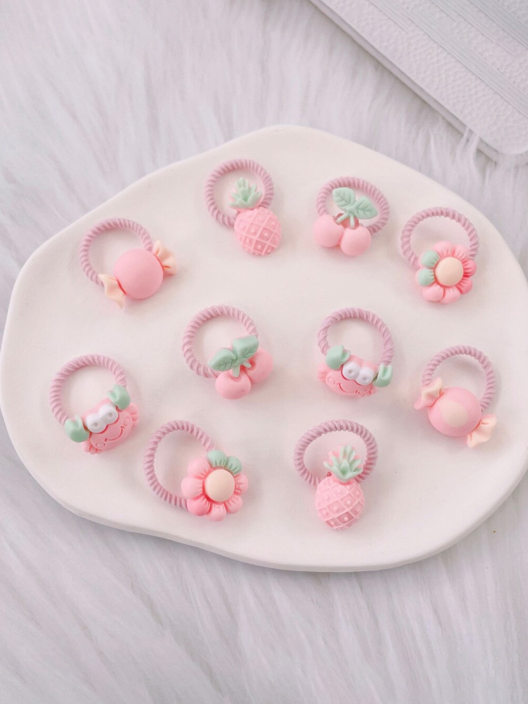 

LYTIX Girls Set Of 10 Assorted Embellished Ponytail Holders