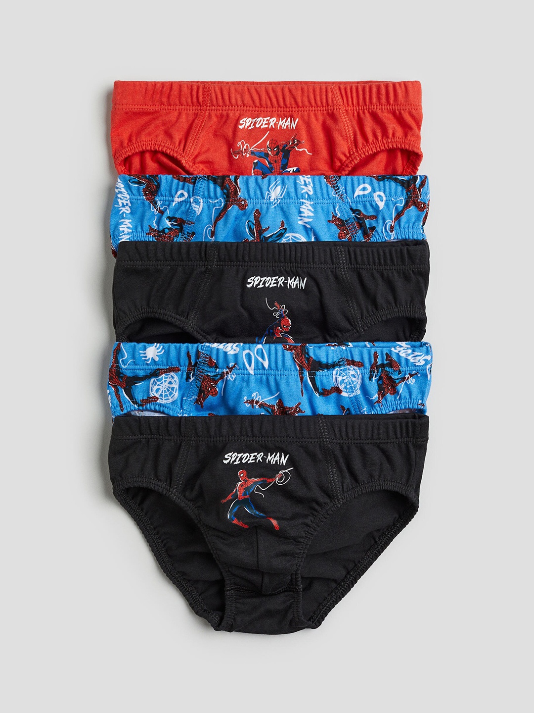 

H&M Boys 5 Pack Printed Briefs, Red