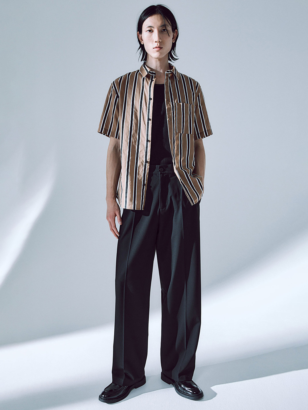 

H&M Regular Fit Short-Sleeved Shirt, Brown