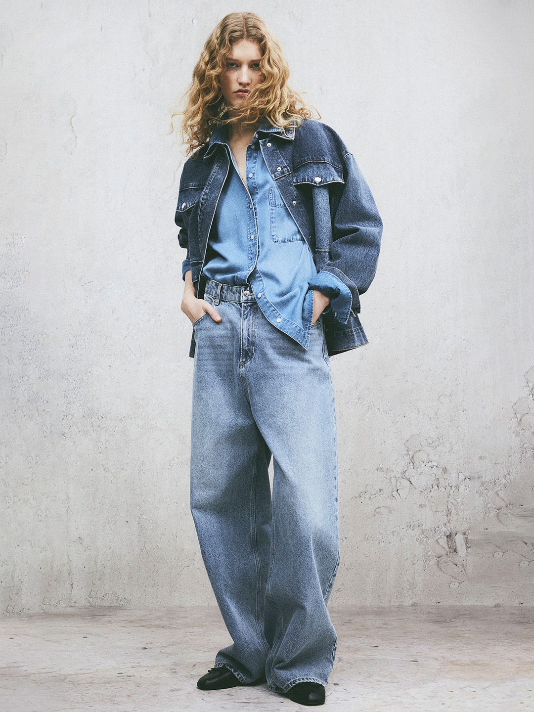 

H&M Loycell Denim Shirts, Blue
