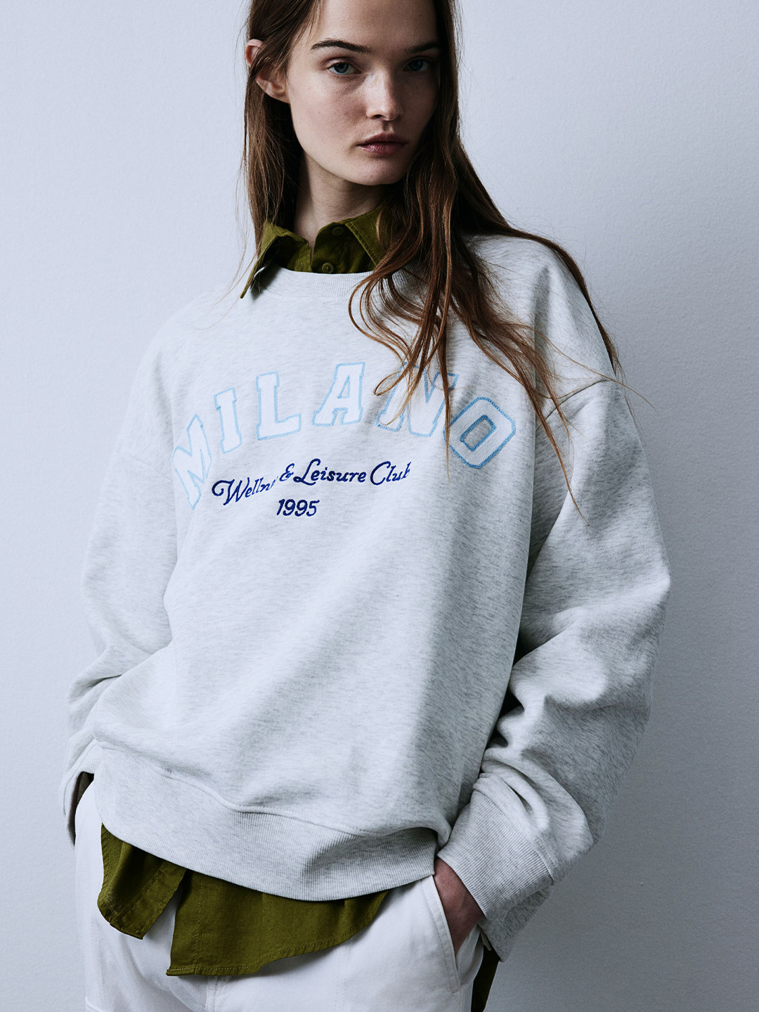 

H&M Printed Sweatshirt, Grey