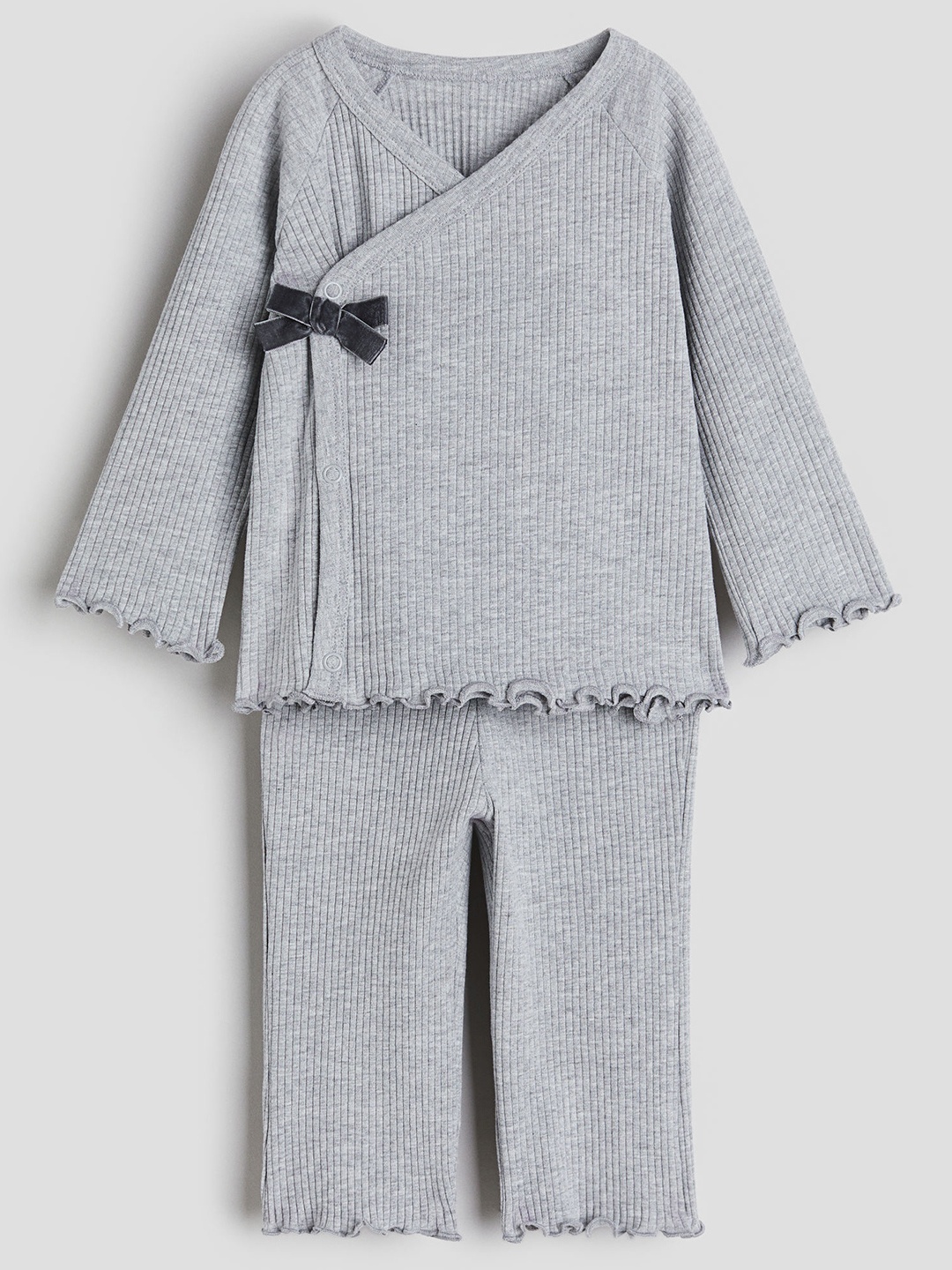 

H&M Girls 2-Piece Cotton Set, Grey