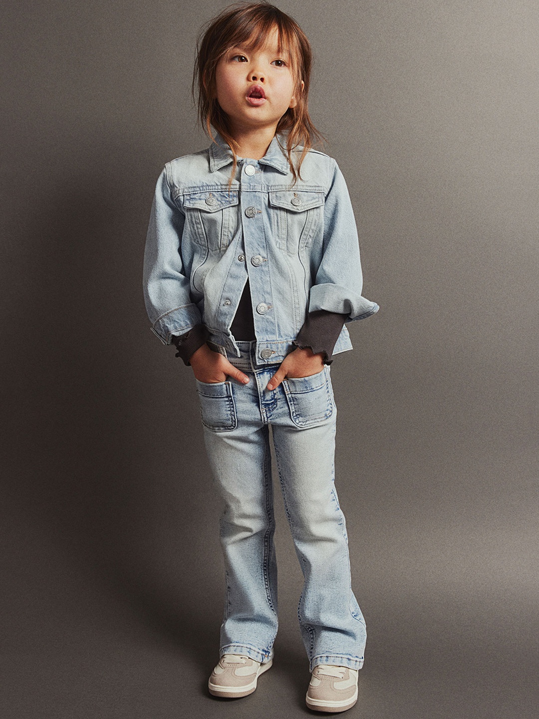 

H&M Girls Superstretch Flared Leg Jeans, Blue