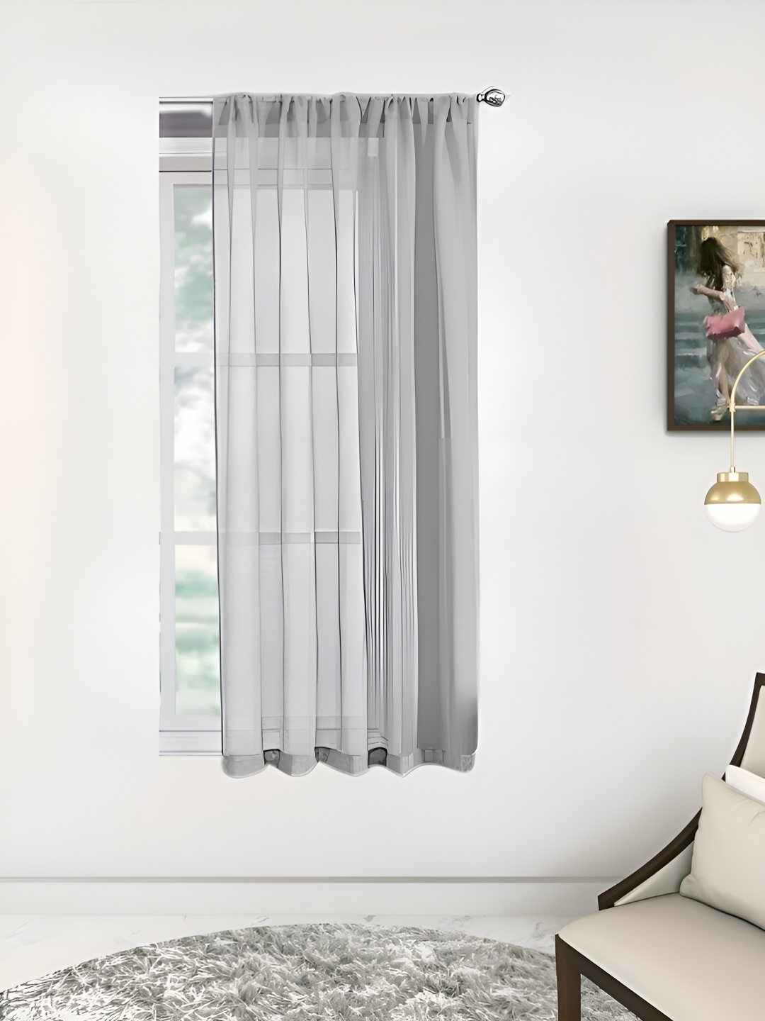 

THE CONVERSION Grey Sheer Window Curtain