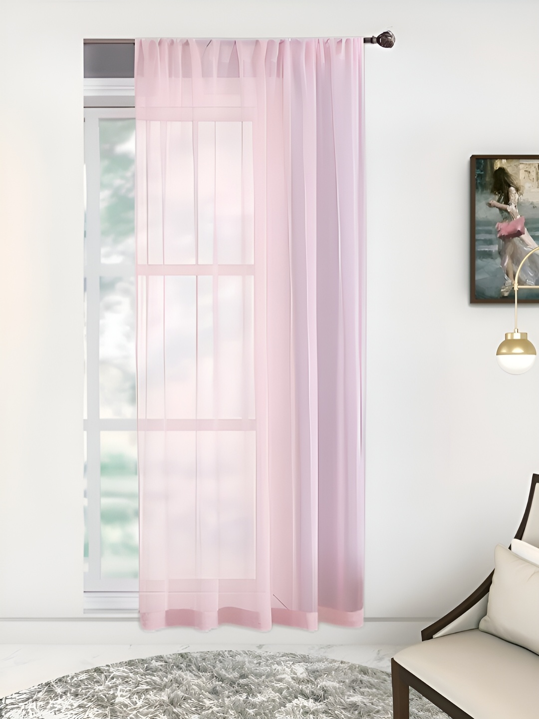 

THE CONVERSION Pink Sheer Window Curtain