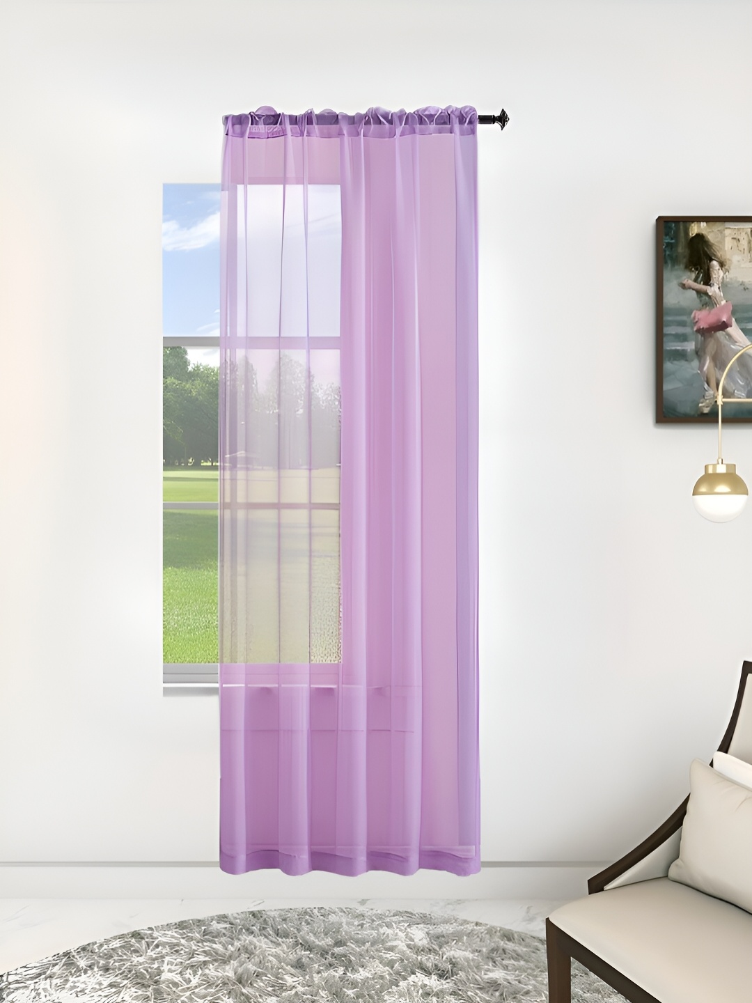 

THE CONVERSION Purple Sheer Door Curtain