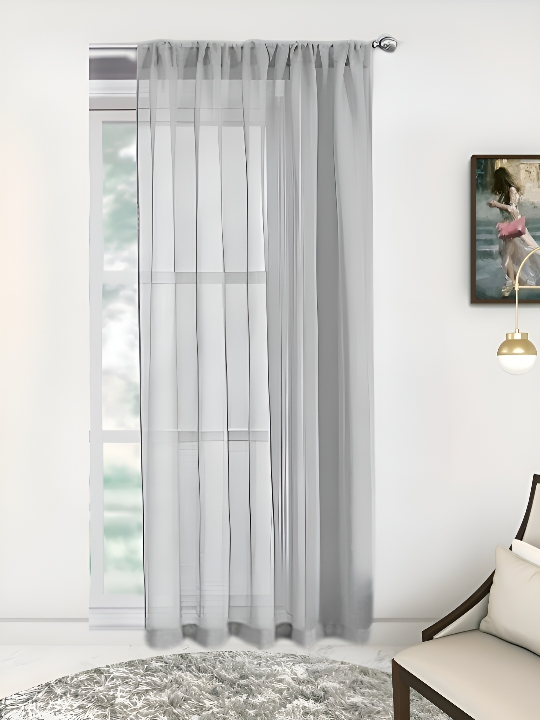 

THE CONVERSION Grey Sheer Door Curtain