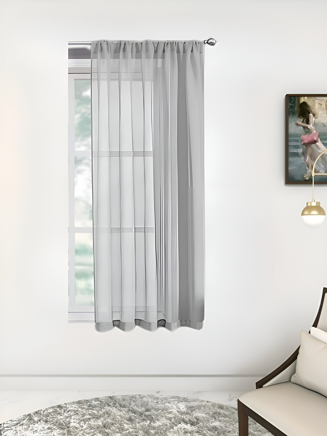 

THE CONVERSION Grey Sheer Window Curtain