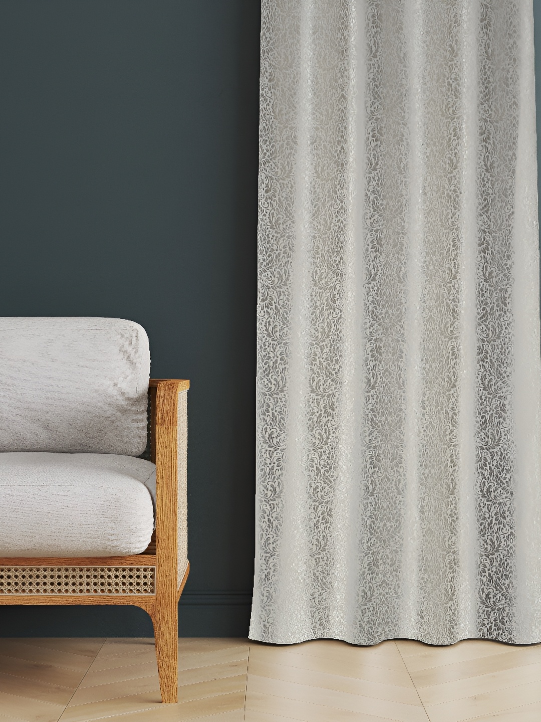 

luchom Grey Room Darkening Abstract Print Long Door Curtain