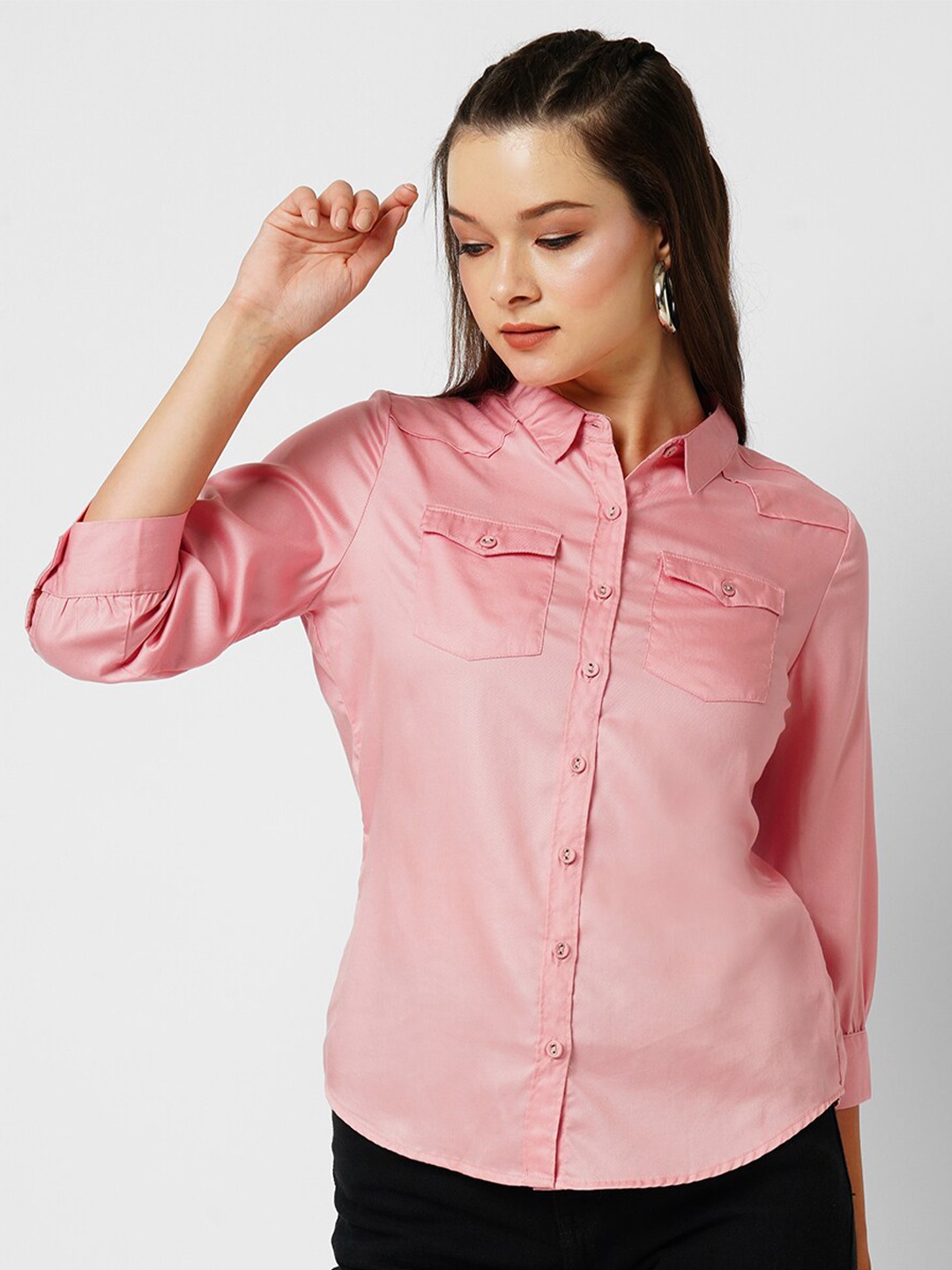 

Kraus Jeans Slim Fit Casual Shirt, Pink