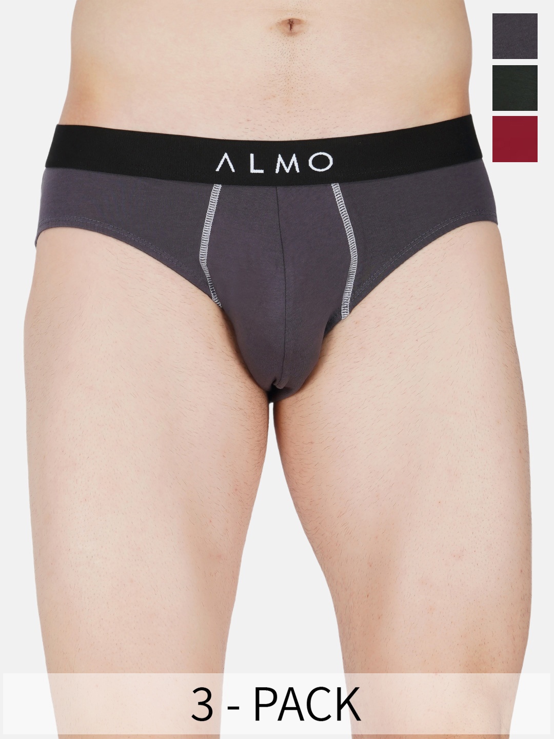 

Almo Wear Pack Of 5 Mid-Rise Basic Briefs CE-B-BGROLOL, Black