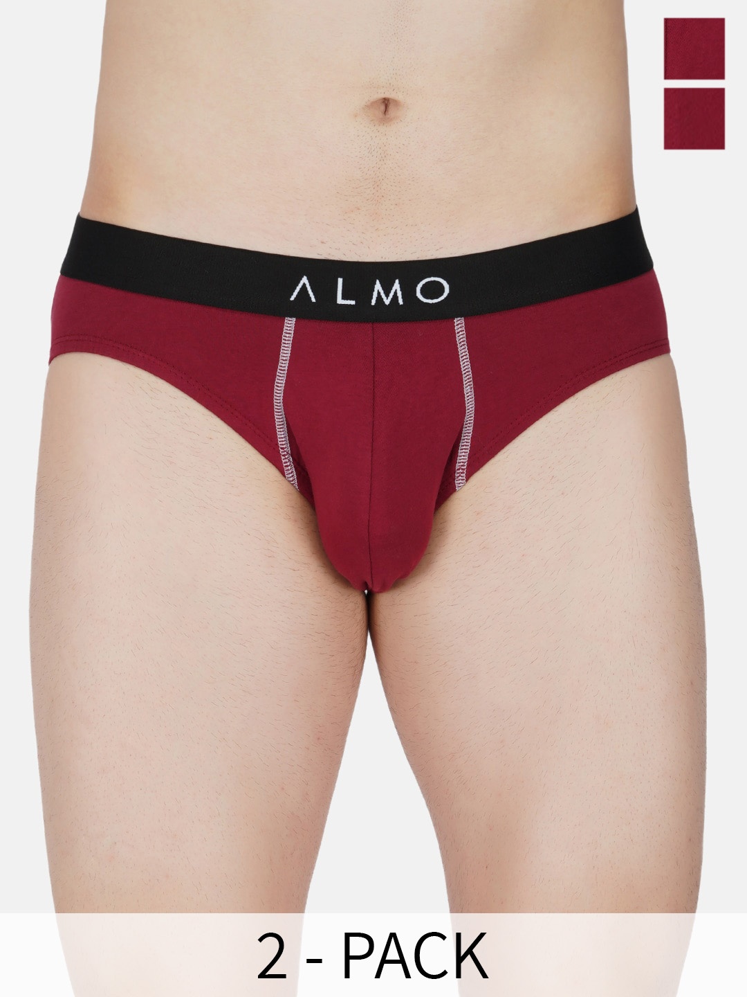 

Almo Wear Pack Of 2 Basic Briefs-CE-B-RR, Maroon