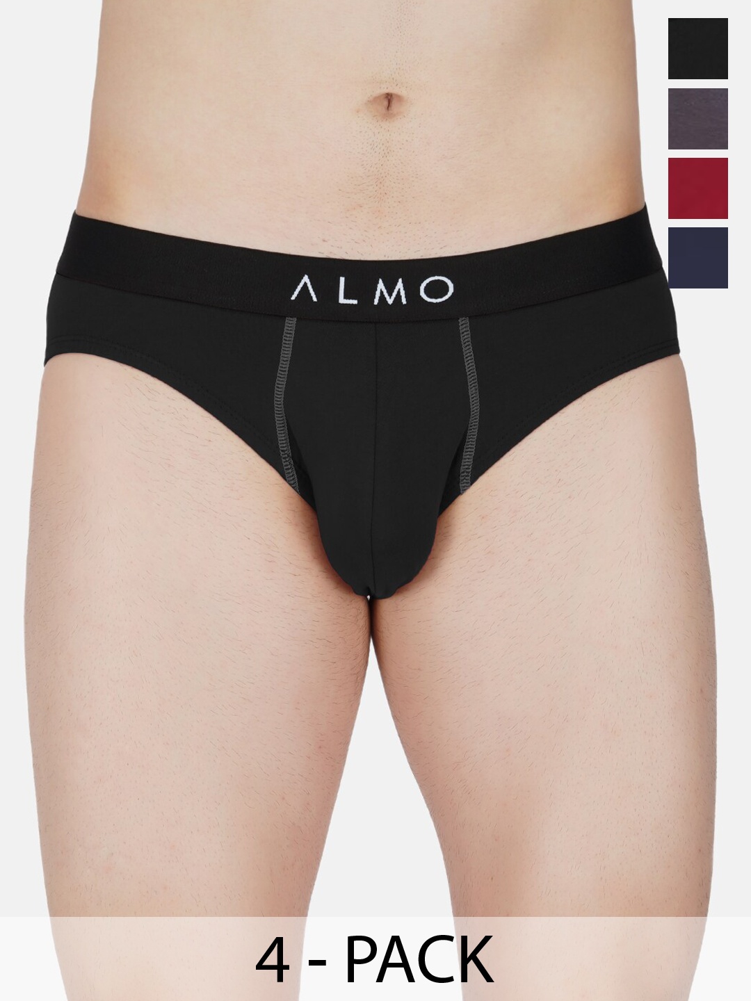 

Almo Wear Pack Of 5 Mid-Rise Basic Briefs CE-B-BGBLRR, Black