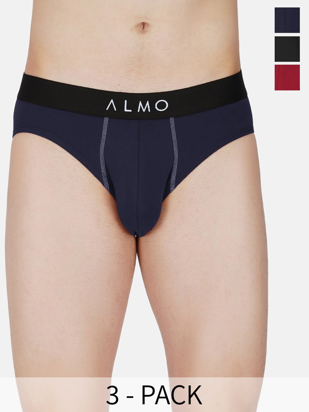 

Almo Wear Pack Of 5 Mid-Rise Neo Briefs CE-B-BBLBLROL, Black