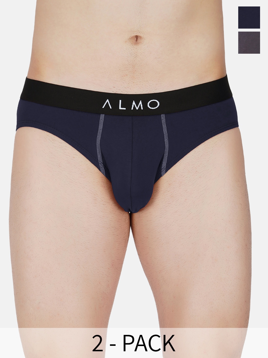 

Almo Wear Pack Of 2 Mid-Rise Basic Briefs CE-B-GBL, Grey