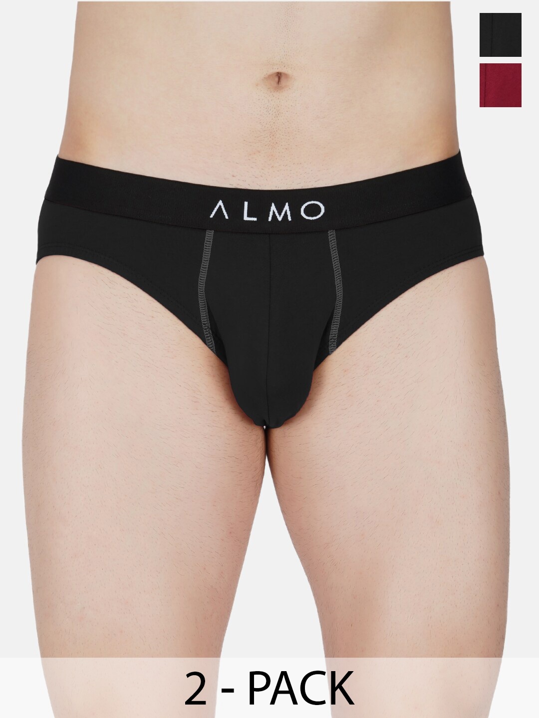 

Almo Wear Pack of 2 Anti-Microbial Basic Briefs CE-B-BR, Red