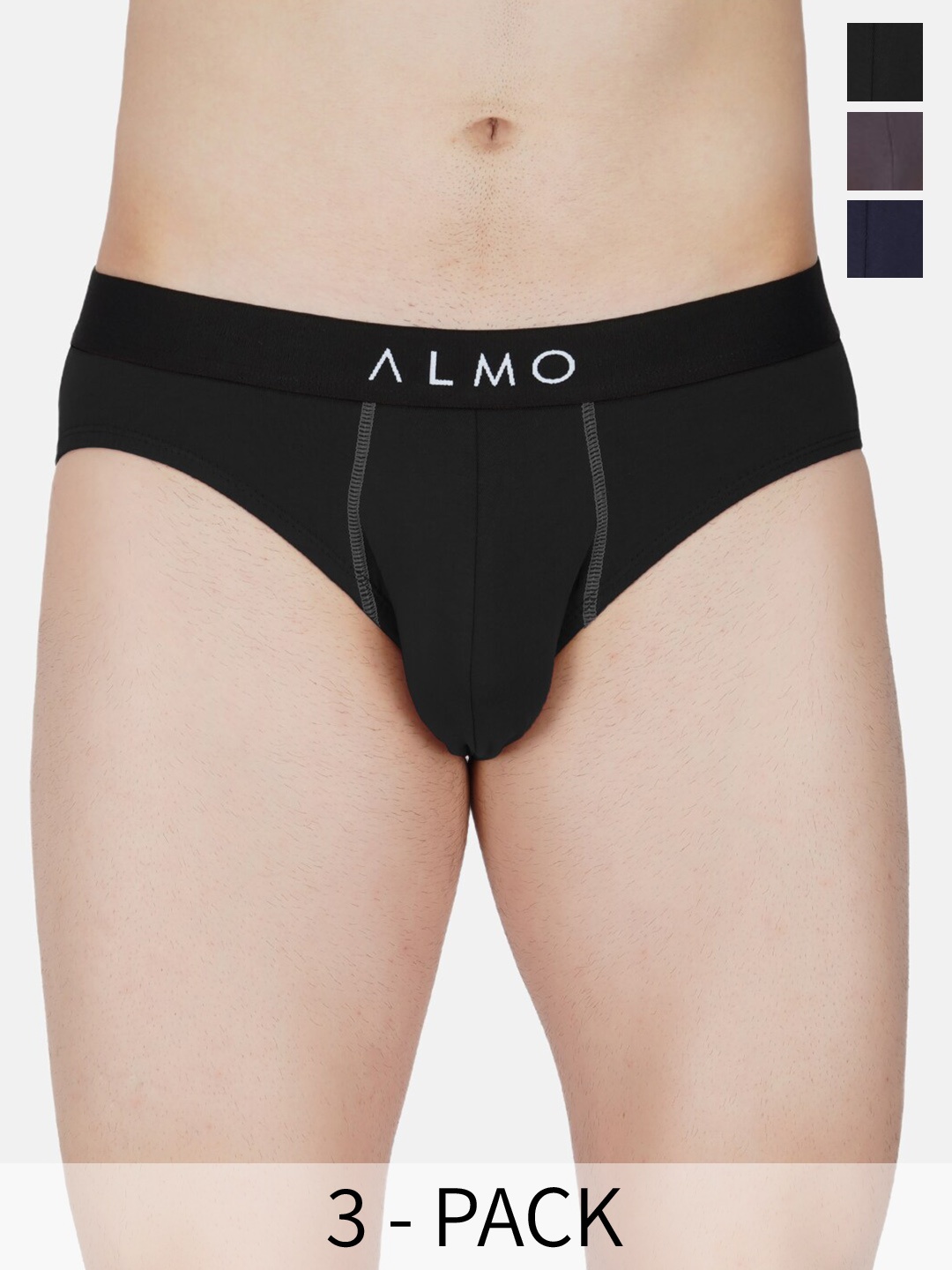 

Almo Wear Pack Of 5 Mid-Rise Basic Briefs CE-B-BBGBLR, Black