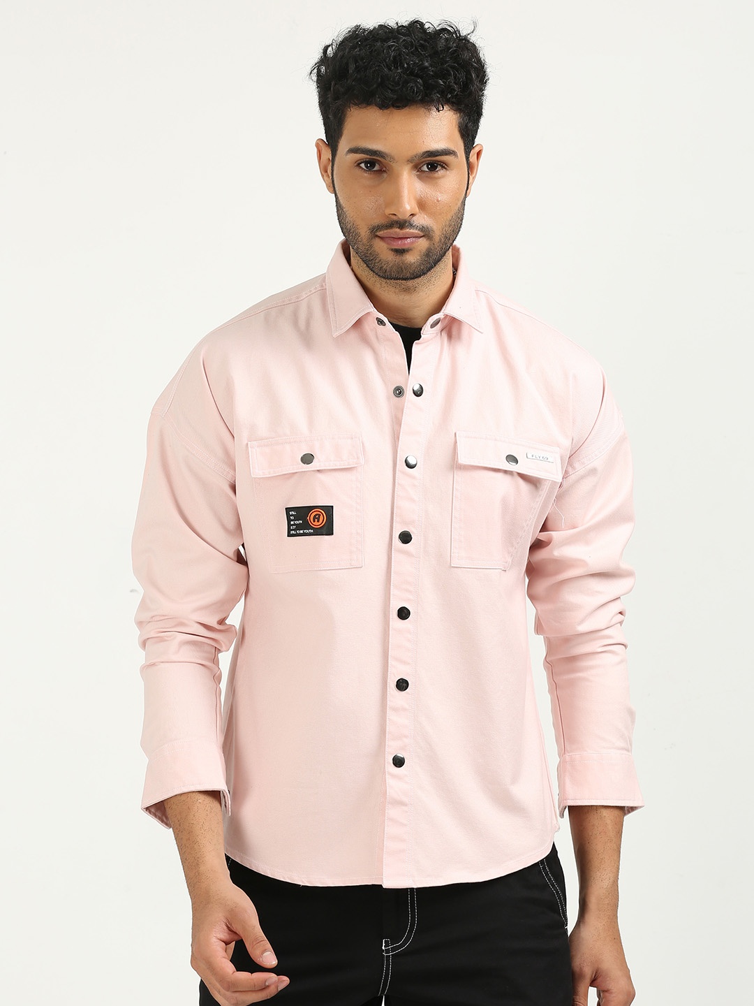 

FLY 69 Premium Slim Fit Pure Cotton Casual Shirt, Pink
