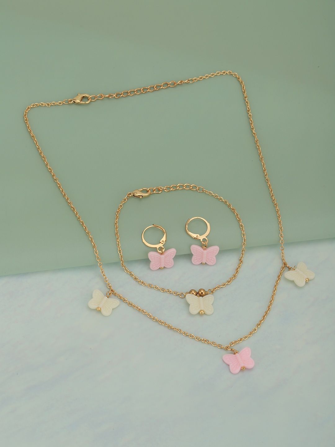 

Carlton London Girls Gold-Plated Butterfly Jewellery Set