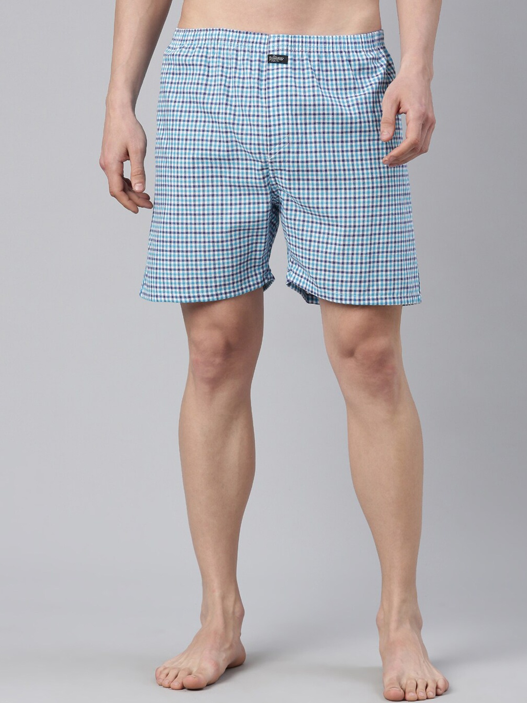 

The Roadster Lifestyle Co. Checked Pure Cotton Boxers RR-BC-JB53, Blue